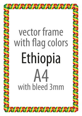 Çerçeve ve şerit kenarlık renkleri Etiyopya bayrağı ile