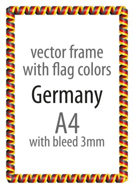 Çerçeve ve şerit kenarlığını Almanya bayrak renkleri ile