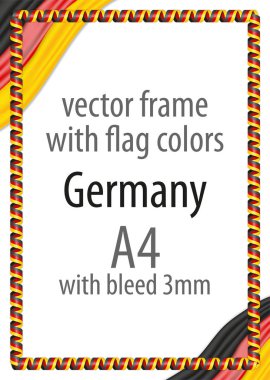 Çerçeve ve şerit kenarlığını Almanya bayrak renkleri ile