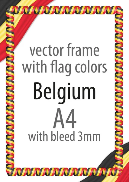 Çerçeve ve şerit kenarlığını Belçika bayrak renkleri ile