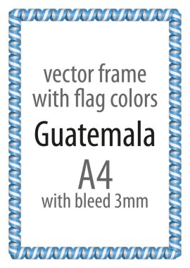 Çerçeve ve şerit kenarlığını Guatemala bayrağı renkleri ile
