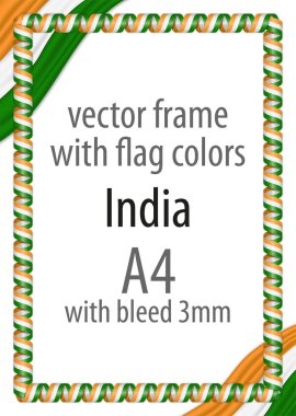 Çerçeve ve şerit kenarlık renkleri Hindistan bayrağı ile