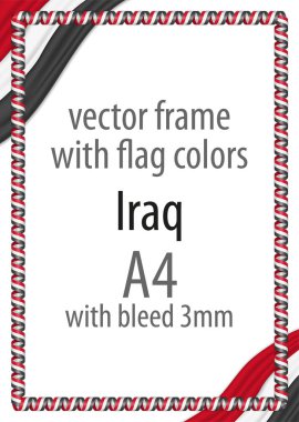 Çerçeve ve kenarlık Şerit'in Irak bayrağının renkleri
