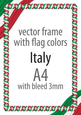 Çerçeve ve şerit kenarlığını İtalya bayrağının renkleri ile