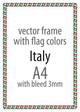 Çerçeve ve şerit kenarlığını İtalya bayrağının renkleri ile