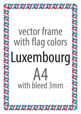 Çerçeve ve şerit kenarlığını Lüksemburg bayrak renkleri ile