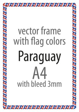 Çerçeve ve şerit sınır Paraguay bayrağının renkleri ile