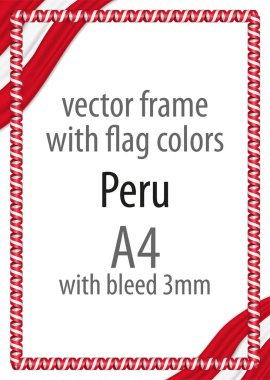 Çerçeve ve şerit kenarlığını Peru bayrak renkleri ile