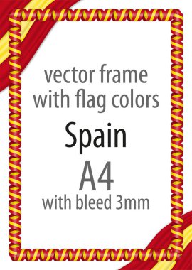 Çerçeve ve şerit kenarlığını İspanya bayrağının renkleri ile