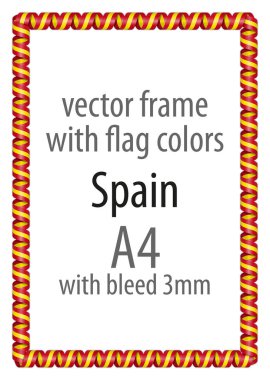 Çerçeve ve şerit kenarlığını İspanya bayrağının renkleri ile