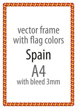 Çerçeve ve şerit kenarlığını İspanya bayrağının renkleri ile