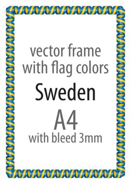 Çerçeve ve şerit kenarlığını İsveç bayrağının renkleri ile