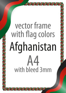 Çerçeve ve şerit kenarlığını Afganistan bayrak renkleri ile
