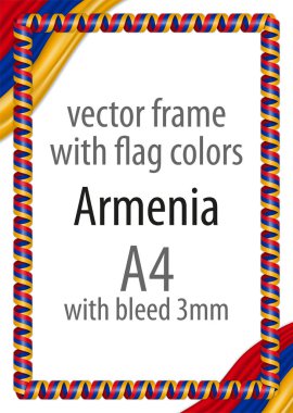 Çerçeve ve şerit kenarlığını Ermenistan bayrağı renkleri ile
