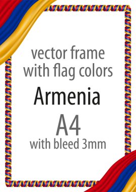 Çerçeve ve şerit kenarlığını Ermenistan bayrağı renkleri ile