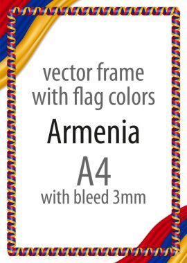Çerçeve ve şerit kenarlığını Ermenistan bayrağı renkleri ile