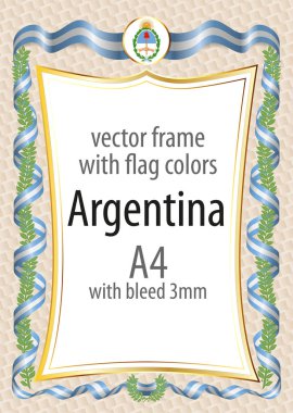 Çerçeve ve arması ile sınır ve kurdele ile colo