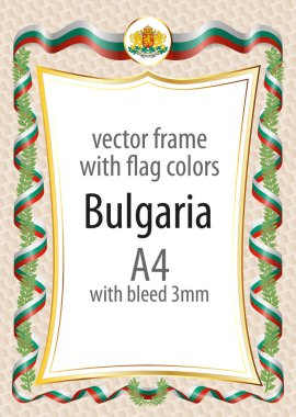 Çerçeve ve arması ile sınır ve kurdele ile colo