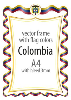 Çerçeve ve arması ile sınır ve kurdele ile colo