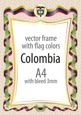 Çerçeve ve arması ile sınır ve kurdele ile colo