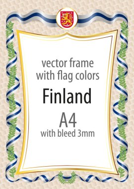 Çerçeve ve arması ile sınır ve kurdele ile colo