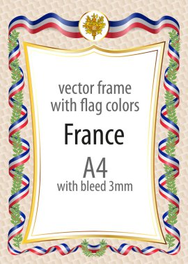 Çerçeve ve arması ile sınır ve kurdele ile colo