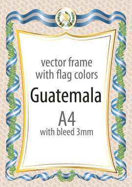 Çerçeve ve arması ile sınır ve kurdele ile colo