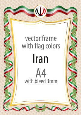 Çerçeve ve arması ile sınır ve kurdele ile colo