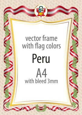 Çerçeve ve arması ile sınır ve kurdele ile colo