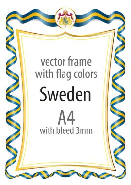 Çerçeve ve arması ile sınır ve kurdele ile colo