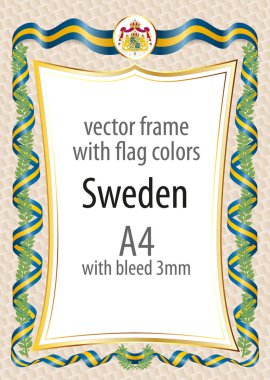 Çerçeve ve arması ile sınır ve kurdele ile colo