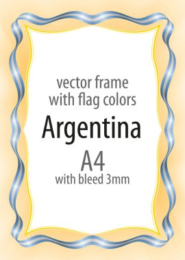 Çerçeve ve şerit kenarlığını Arjantin bayrağının renkleri ile