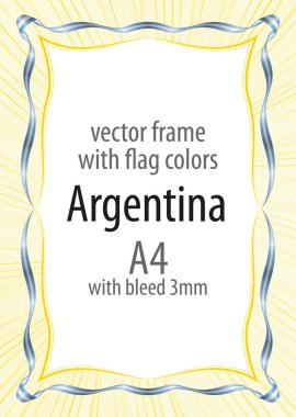 Çerçeve ve şerit kenarlığını Arjantin bayrağının renkleri ile