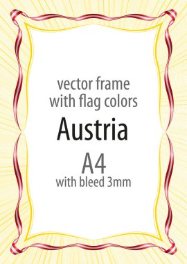 Çerçeve ve şerit kenarlığını Avusturya bayrağı renkleri ile