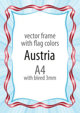 Çerçeve ve şerit kenarlığını Avusturya bayrağı renkleri ile