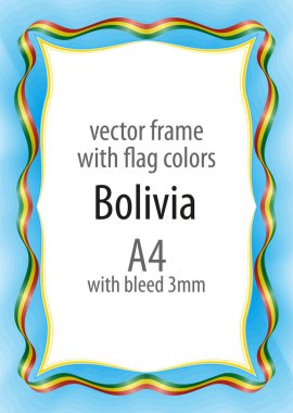 Çerçeve ve şerit kenarlığını Bolivya bayrağının renkleri ile