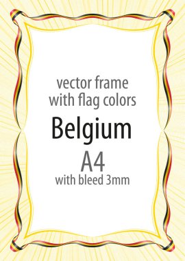 Çerçeve ve şerit kenarlığını Belçika bayrak renkleri ile