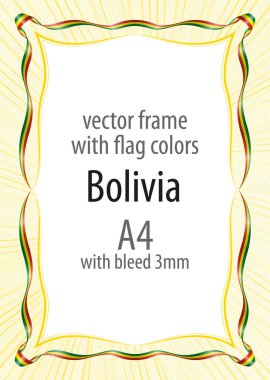 Çerçeve ve şerit kenarlığını Bolivya bayrağının renkleri ile