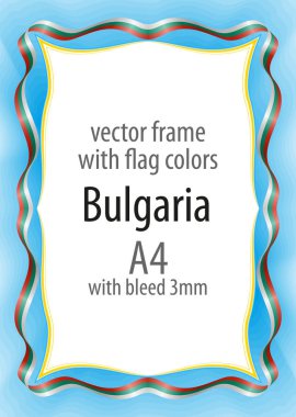 Çerçeve ve şerit kenarlığını Bulgaristan bayrak renkleri ile