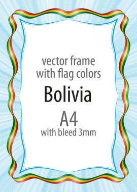 Çerçeve ve şerit kenarlığını Bolivya bayrağının renkleri ile