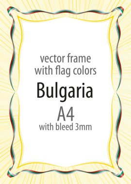 Çerçeve ve şerit kenarlığını Bulgaristan bayrak renkleri ile