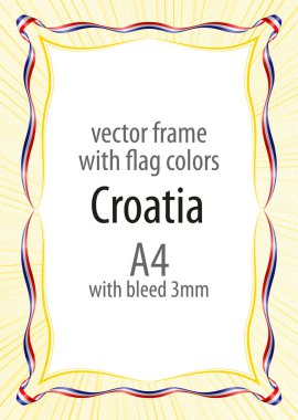 Çerçeve ve şerit kenarlığını Hırvatistan bayrak renkleri ile
