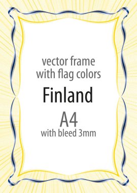 Çerçeve ve şerit kenarlığını Finlandiya bayrak renkleri ile