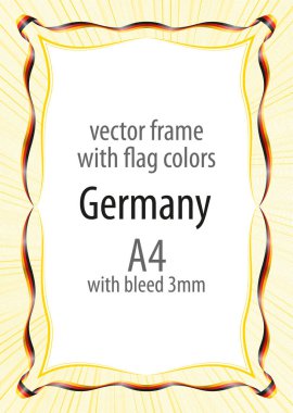 Çerçeve ve şerit kenarlığını Almanya bayrak renkleri ile