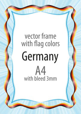 Çerçeve ve şerit kenarlığını Almanya bayrak renkleri ile
