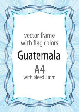 Çerçeve ve şerit kenarlığını Guatemala bayrağı renkleri ile