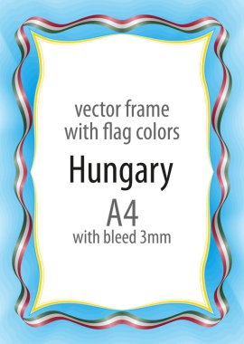 Çerçeve ve şerit kenarlığını Macaristan bayrak renkleri ile