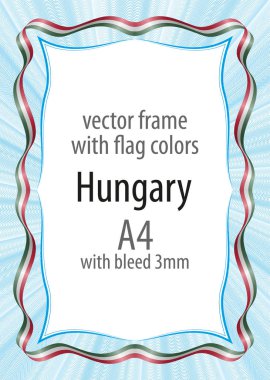Çerçeve ve şerit kenarlığını Macaristan bayrak renkleri ile