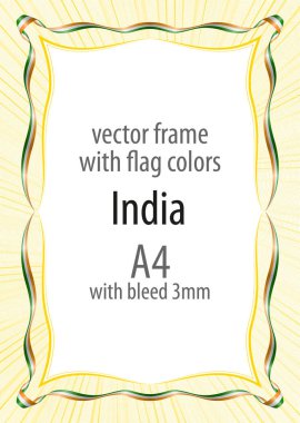 Çerçeve ve şerit kenarlık renkleri Hindistan bayrağı ile