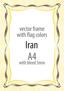 Çerçeve ve şerit sınır Iran bayrağının renkleri ile